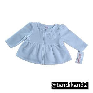 Cat & Jack Baby Girl White Dress with White Flower Design Size 3 to 6 month old